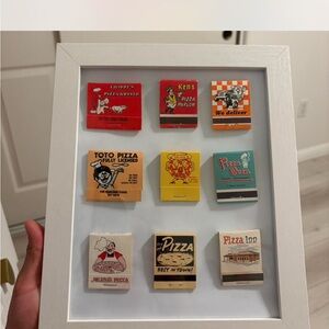 Vintage Matchbook Collection in White Frame